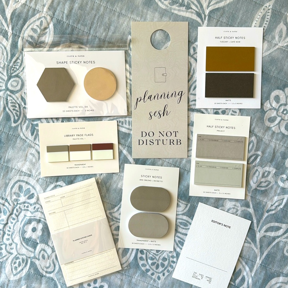 Cloth & Paper Cards & Sticky Notes Bundle